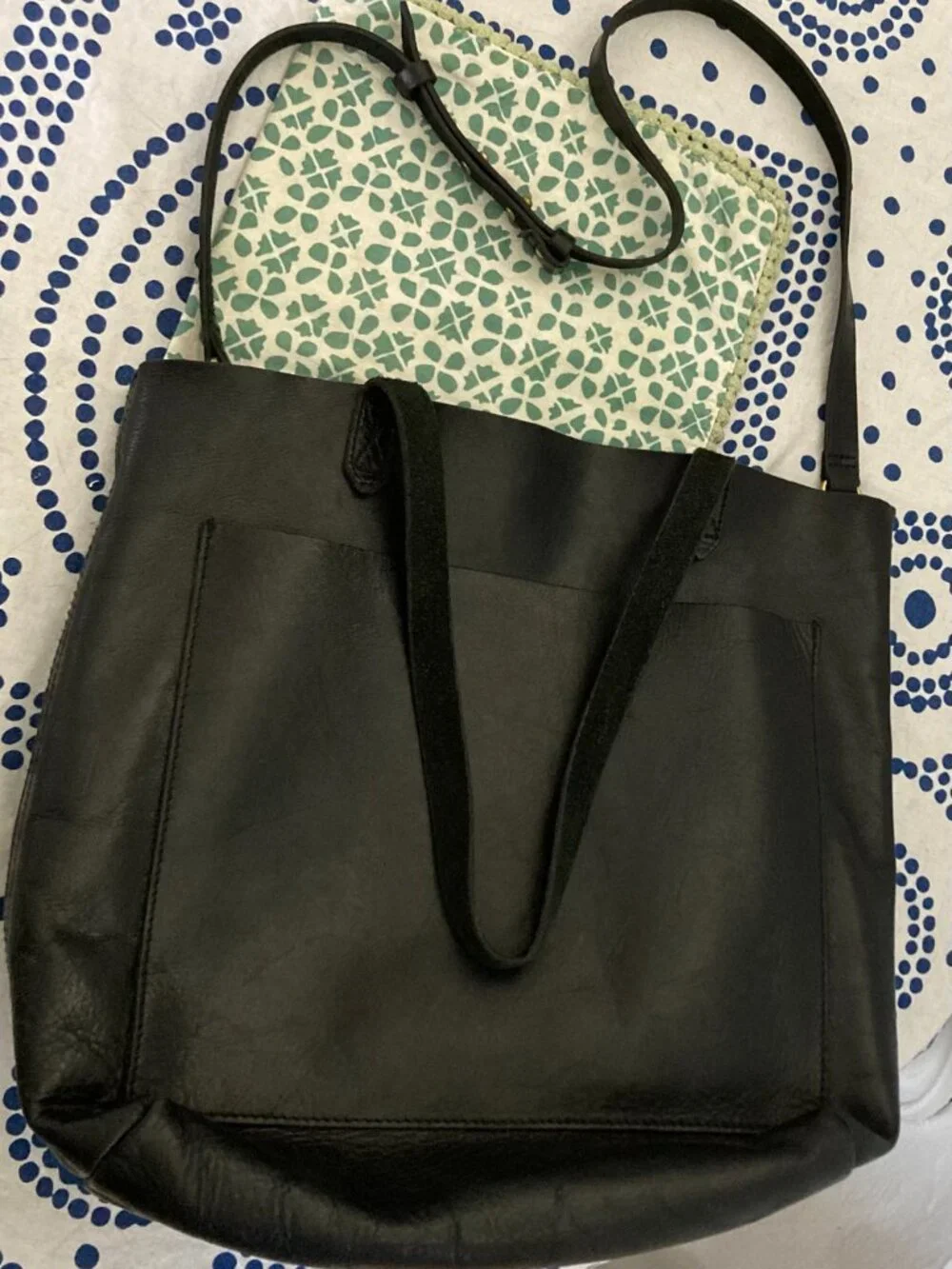 Madewell The Transport Medium Crossbody | Shoulder bag | Black Leather Tote Bag - Picture 9 of 15